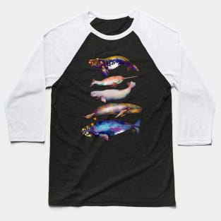 Watercolor Whales - Fifth Pyramid Baseball T-Shirt